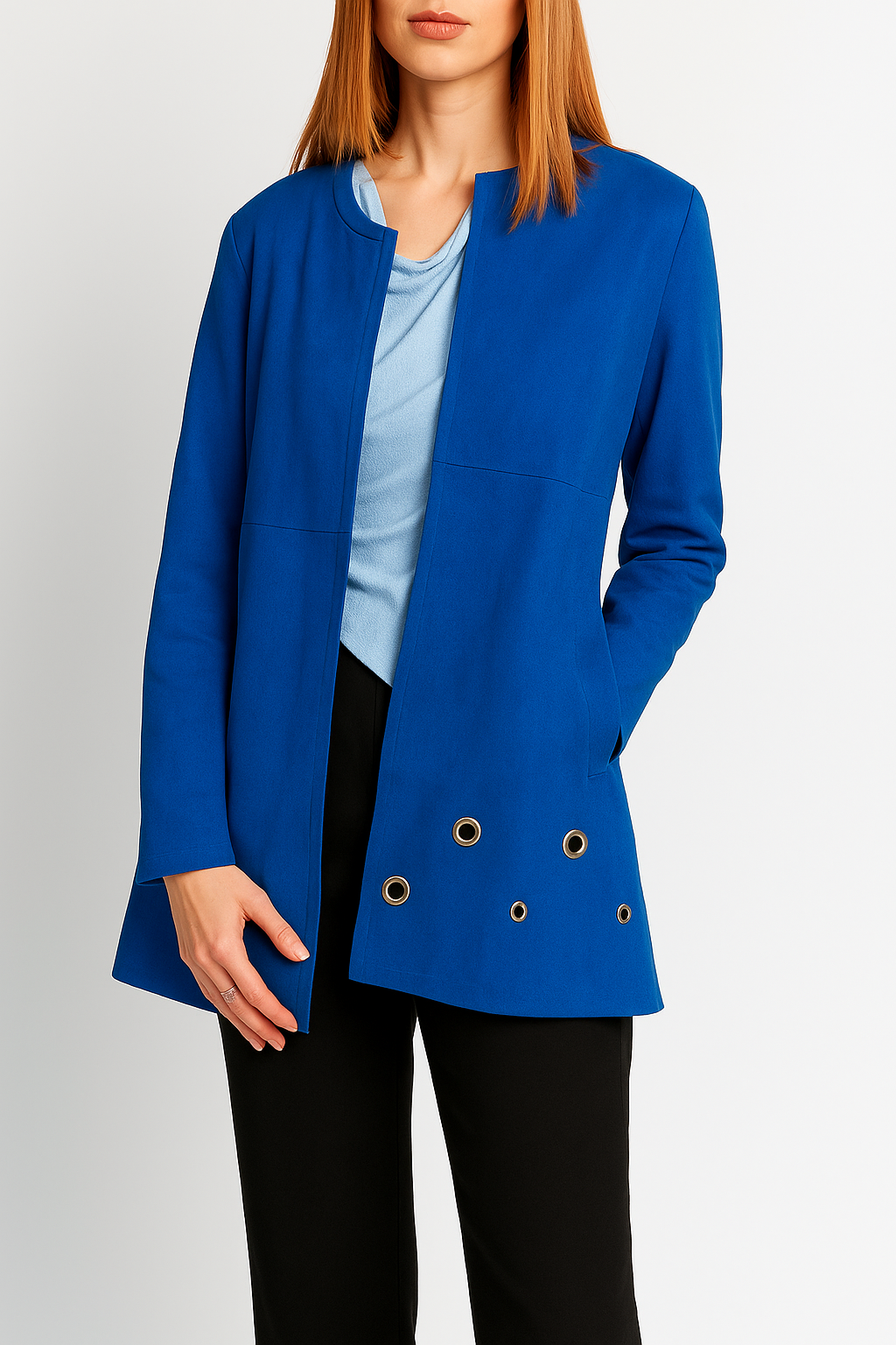 Chaqueta gamuza ojetillos