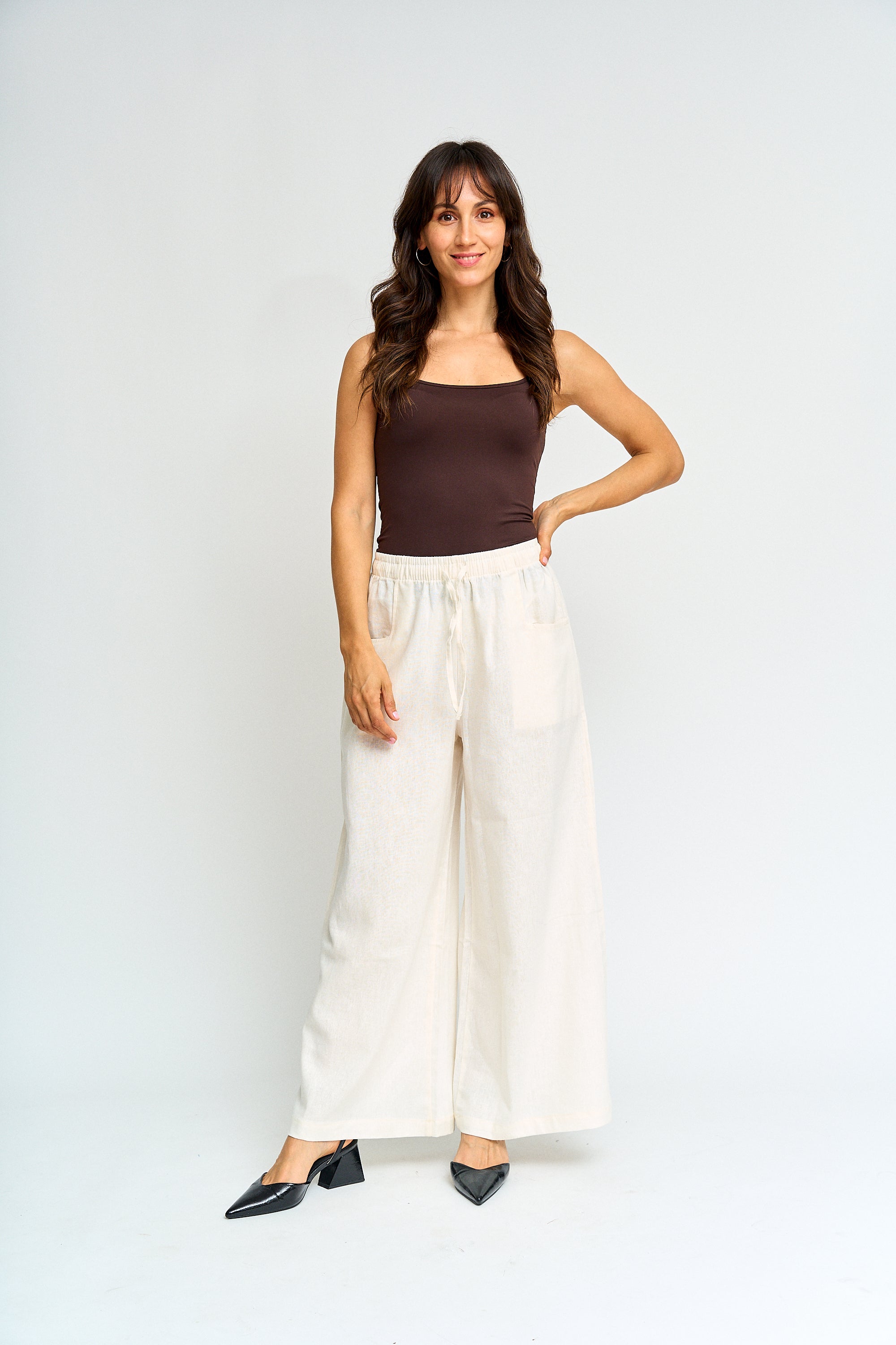 Pantalon lino ancho