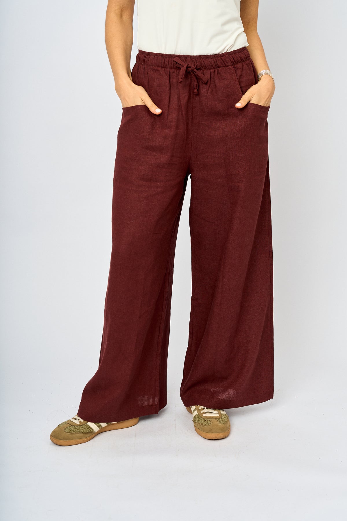 Pantalon palazo lino Caída