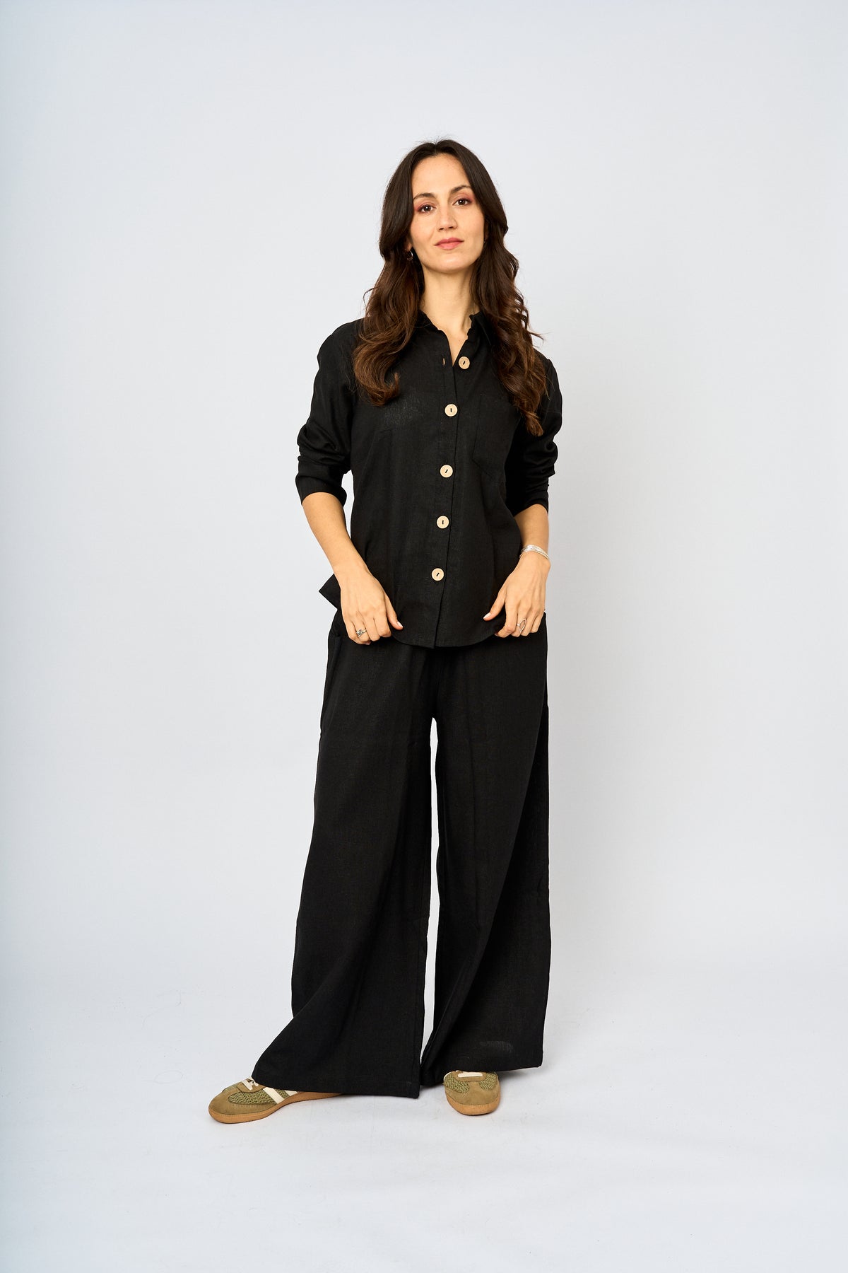 Pantalon palazo lino Caída