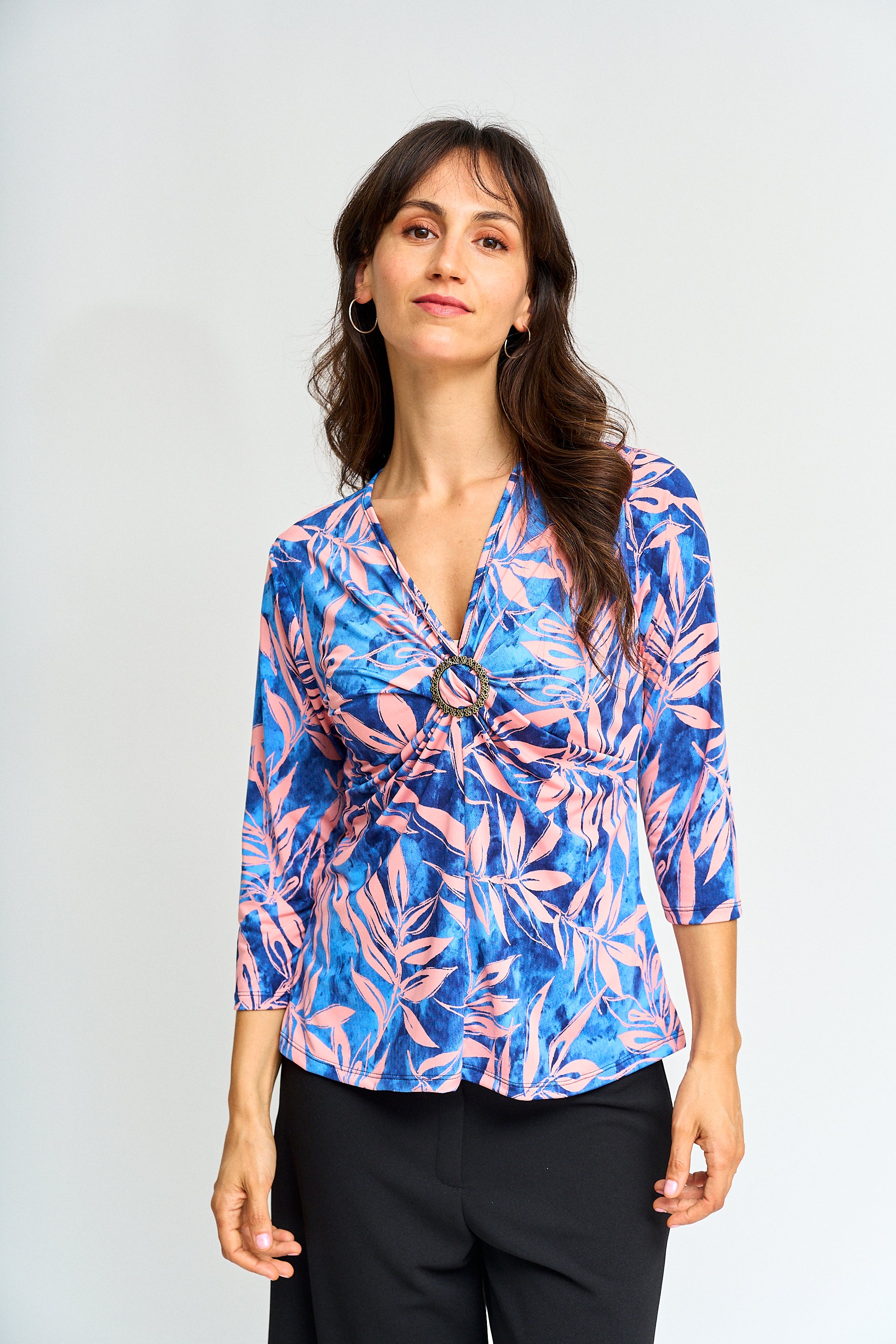 Polera estampada manga 3/4