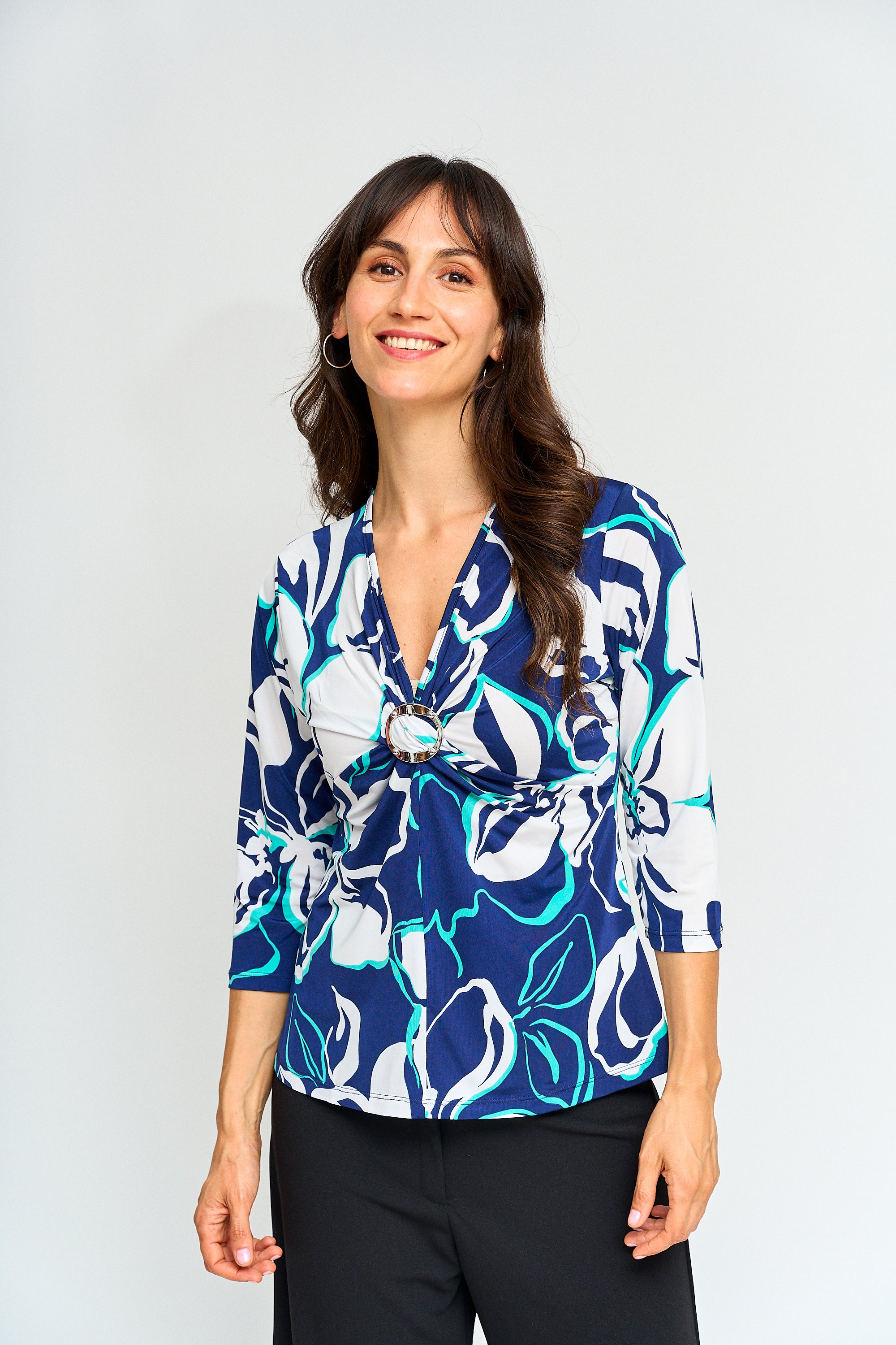 Polera estampada manga 3/4