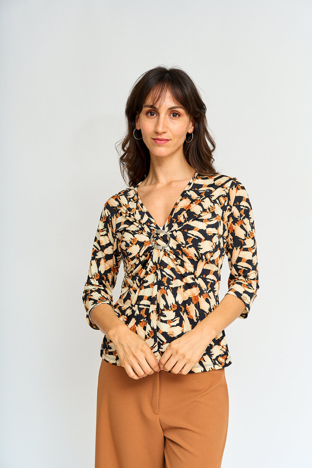 Polera estampada manga 3/4