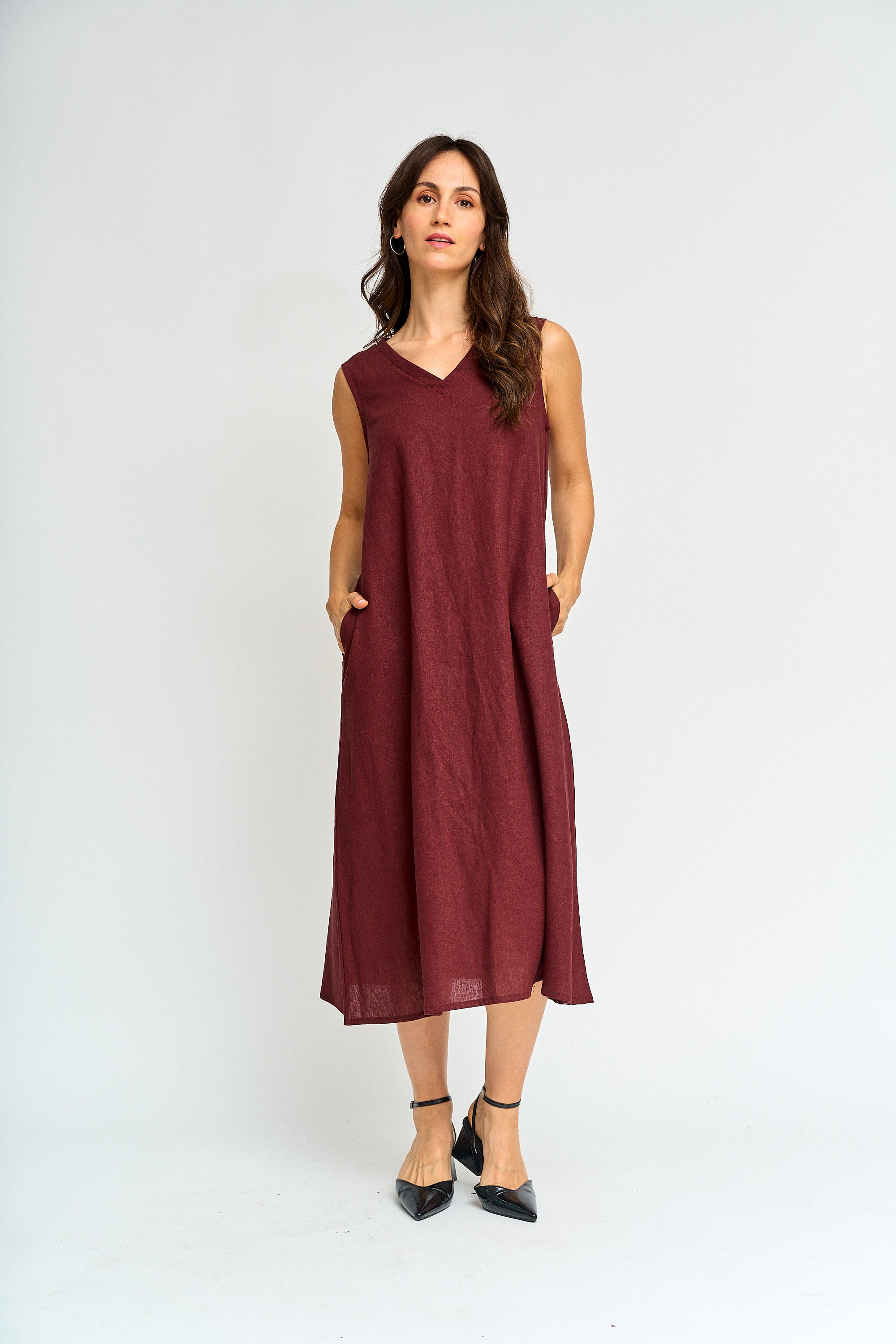 Vestido Lino bolsillos