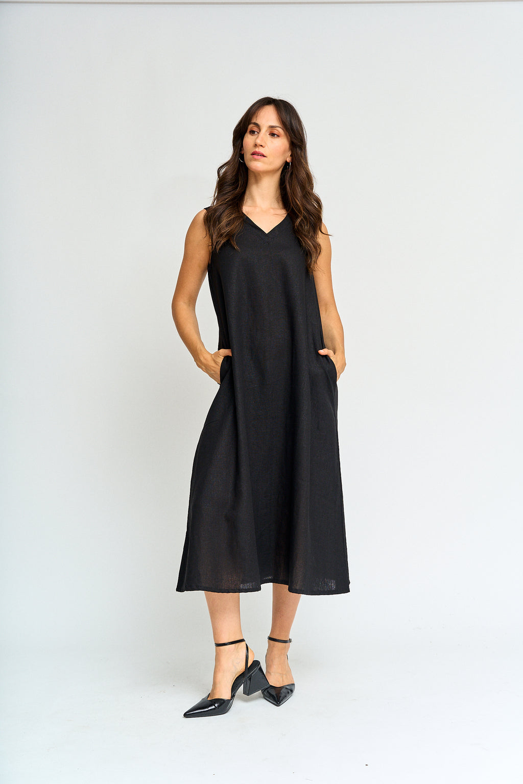 Vestido Lino bolsillos