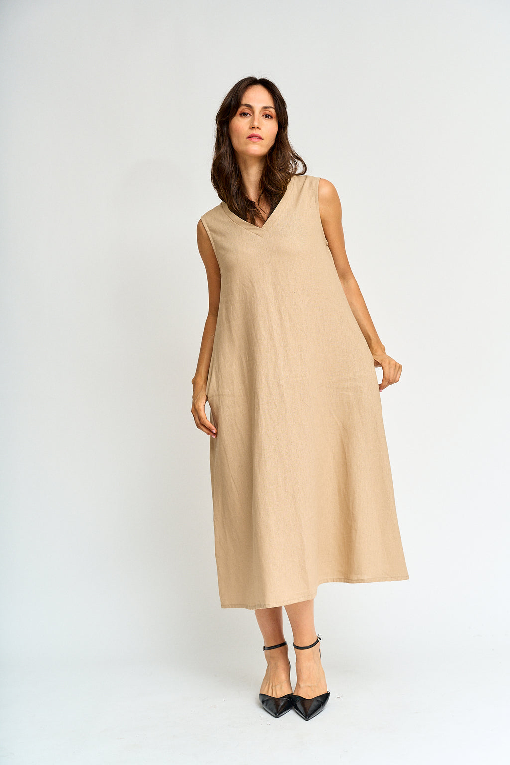 Vestido Lino bolsillos