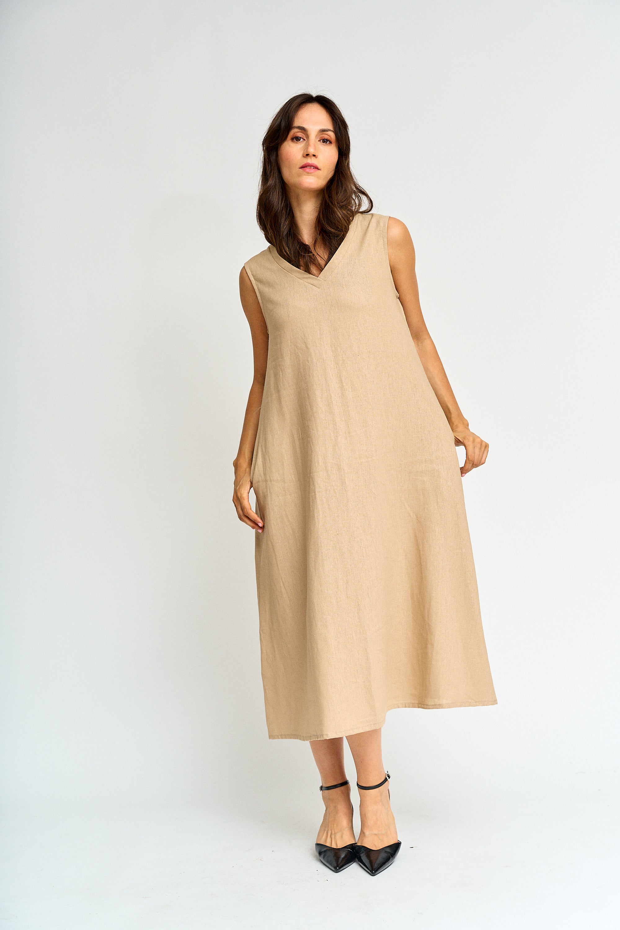 Vestido Lino bolsillos