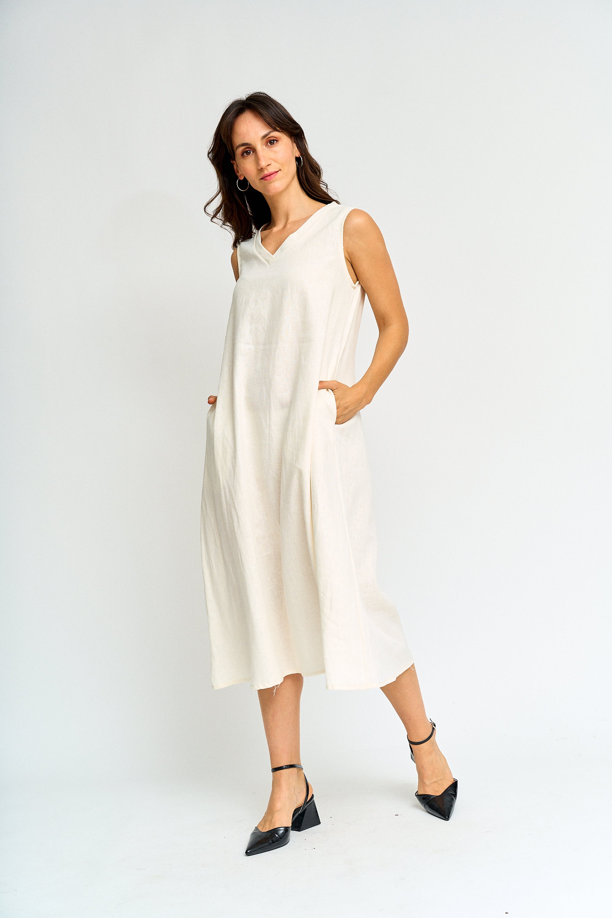 Vestido Lino bolsillos