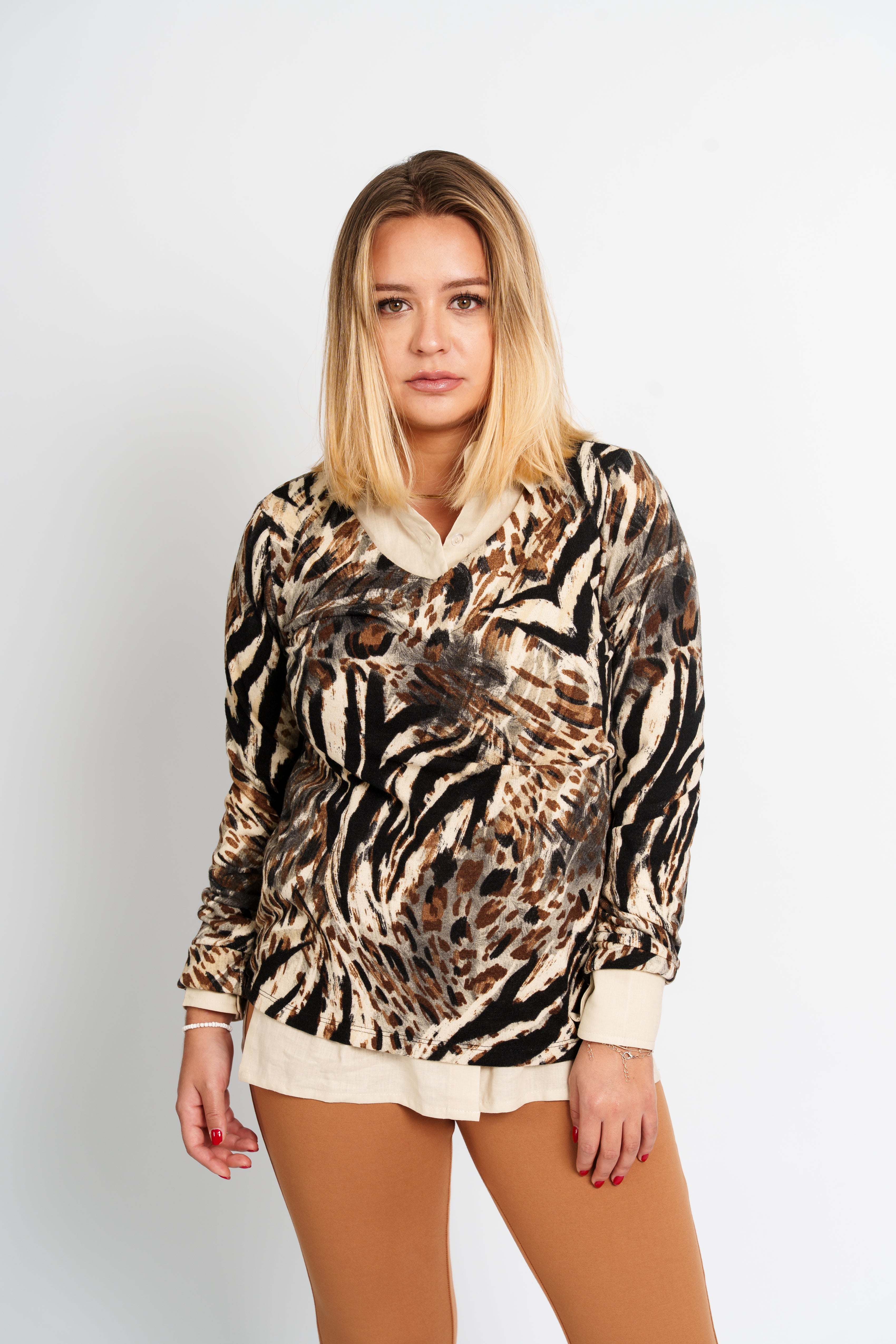 Polera lanilla cuello V