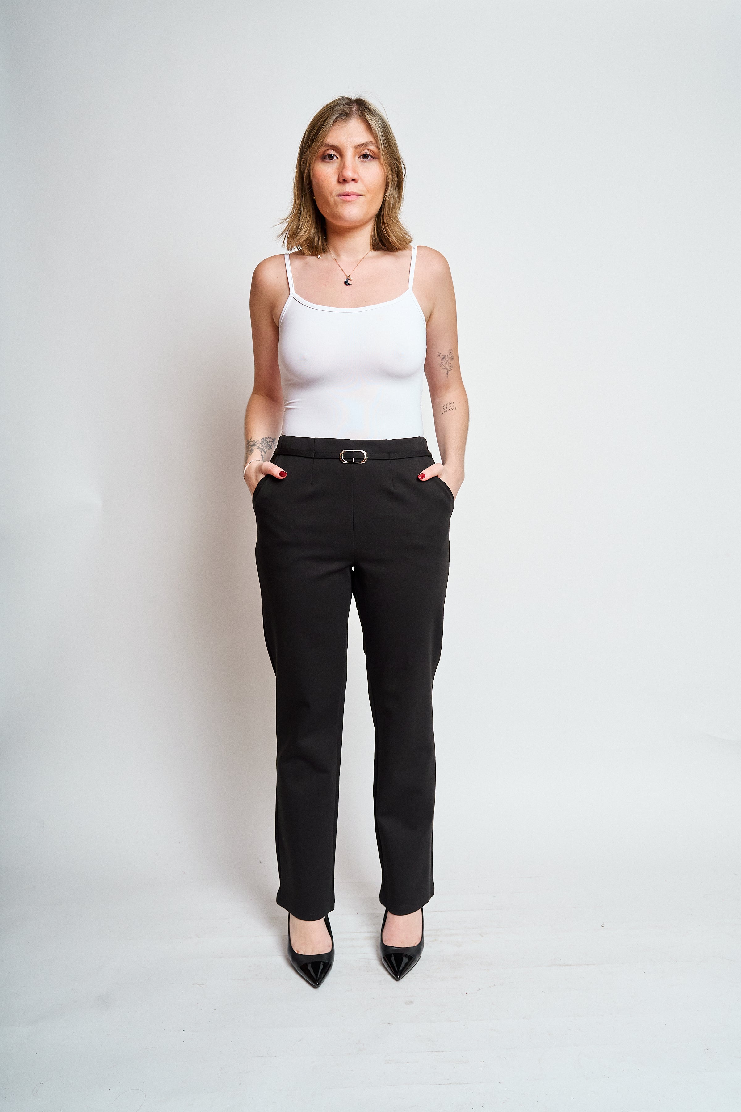 Pantalon cintura hebilla