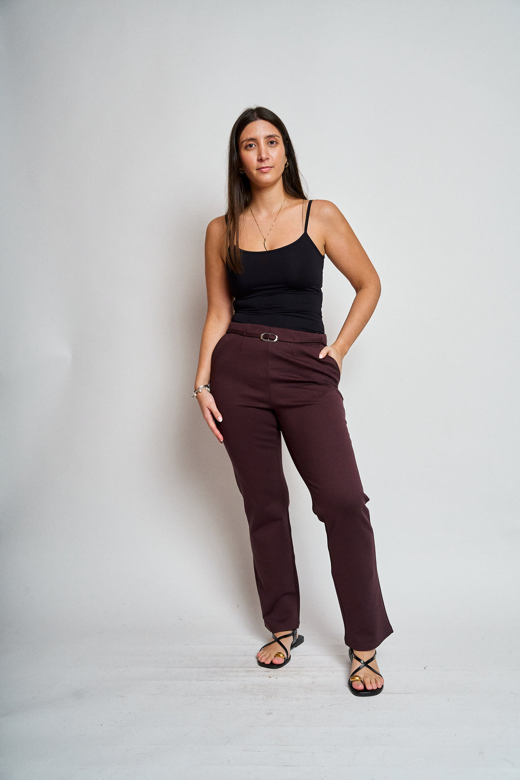 Pantalon cintura hebilla