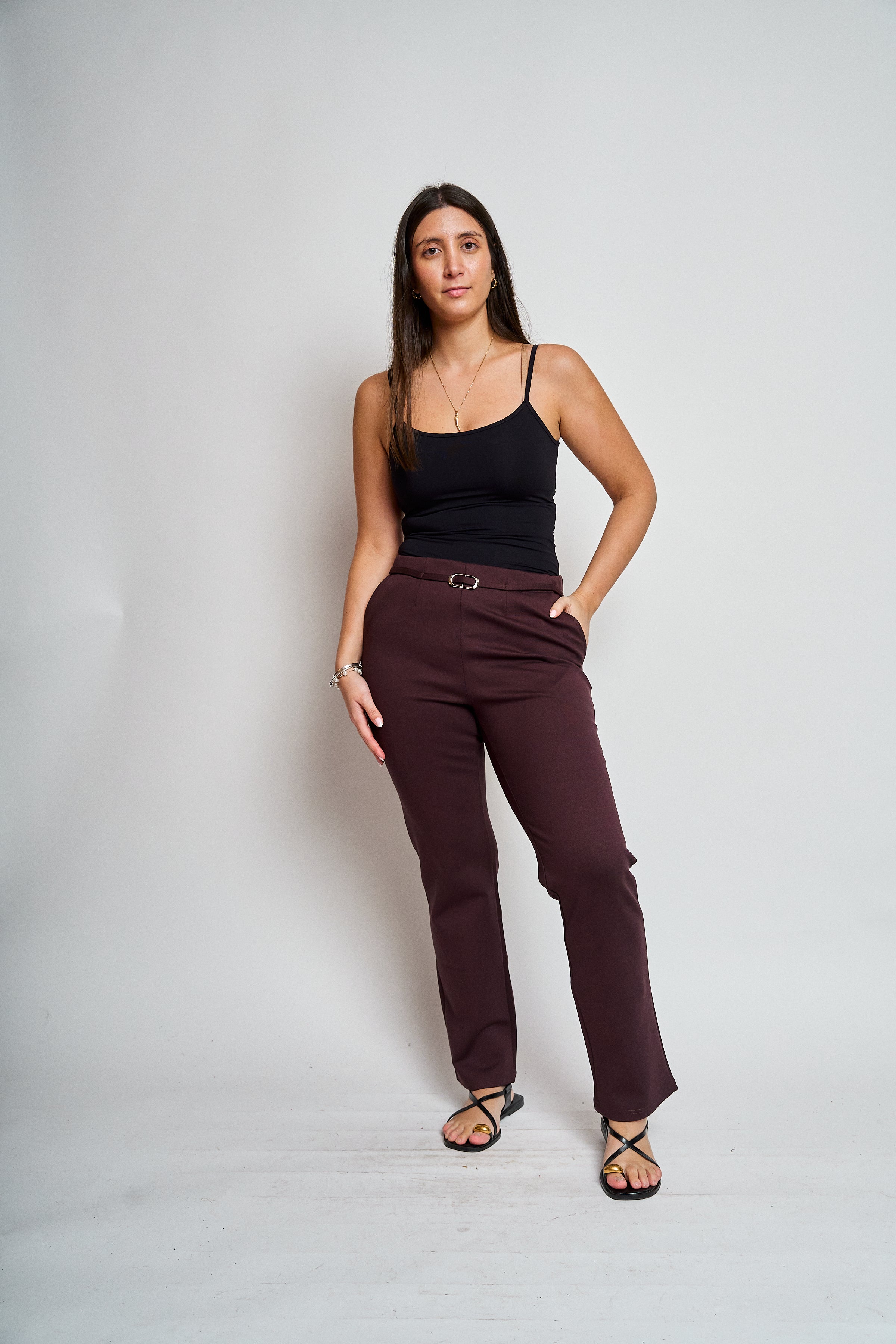 Pantalon cintura hebilla