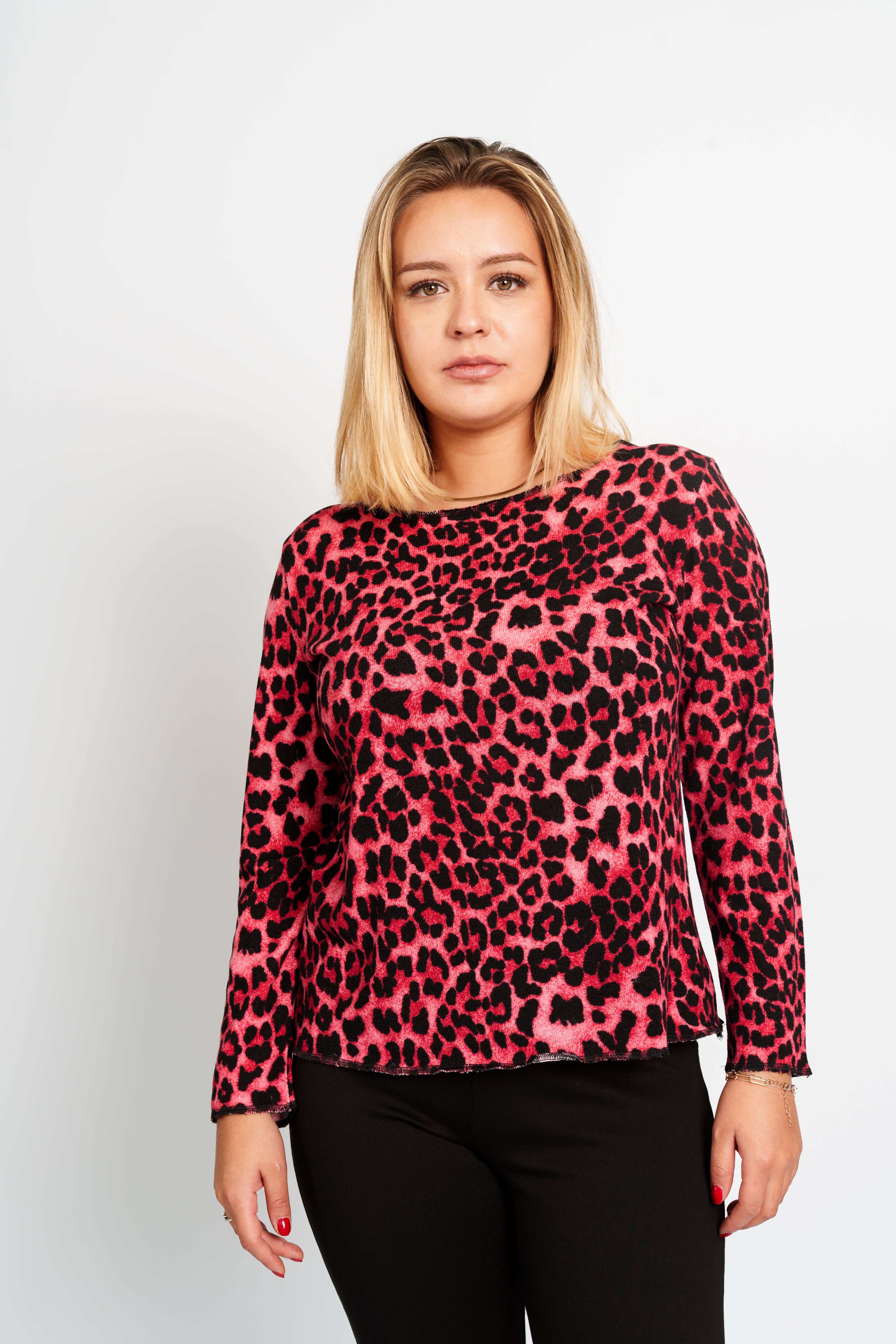 Polera animal print lanilla