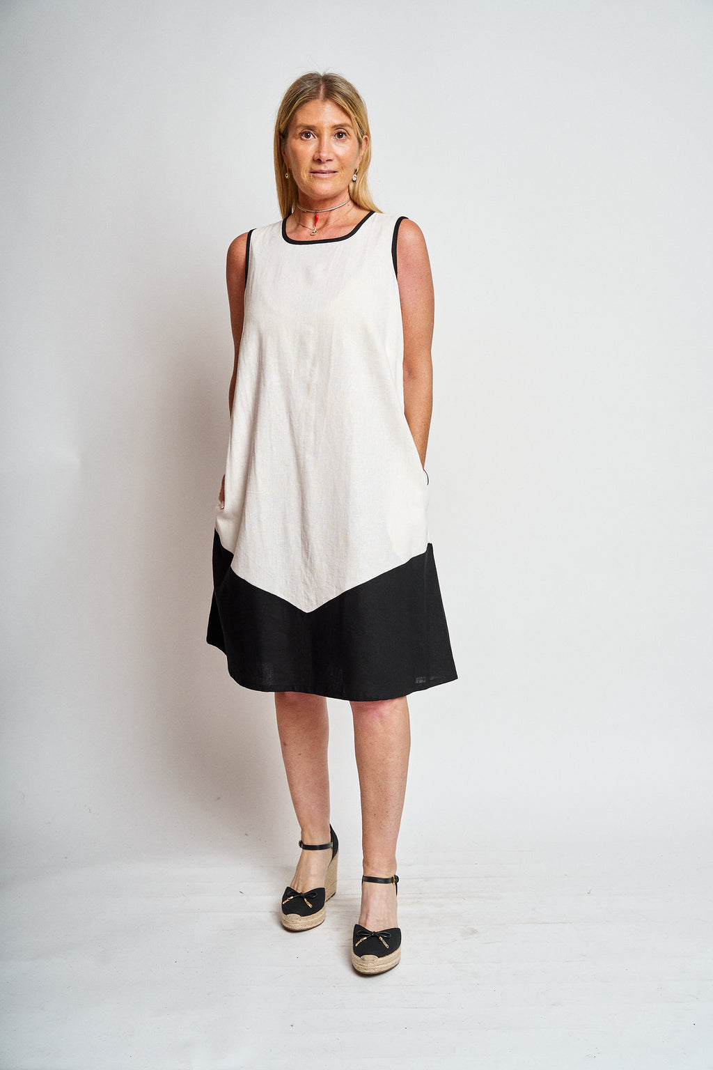 Vestido Lino bicolor