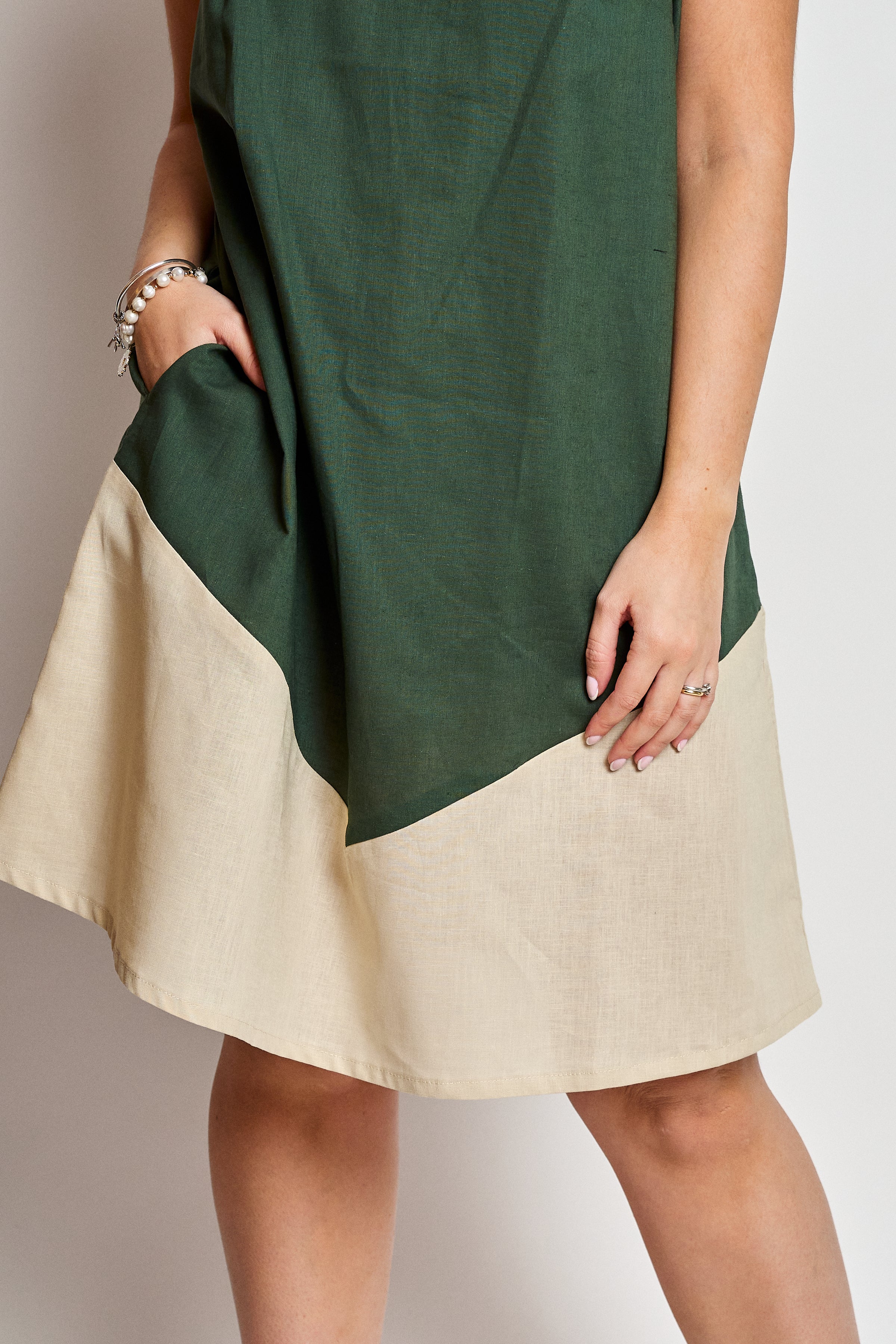 Vestido Lino bicolor