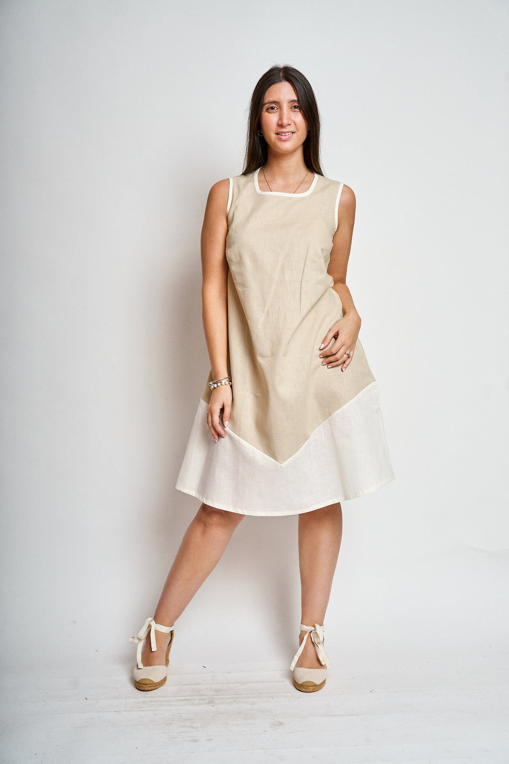 Vestido Lino bicolor