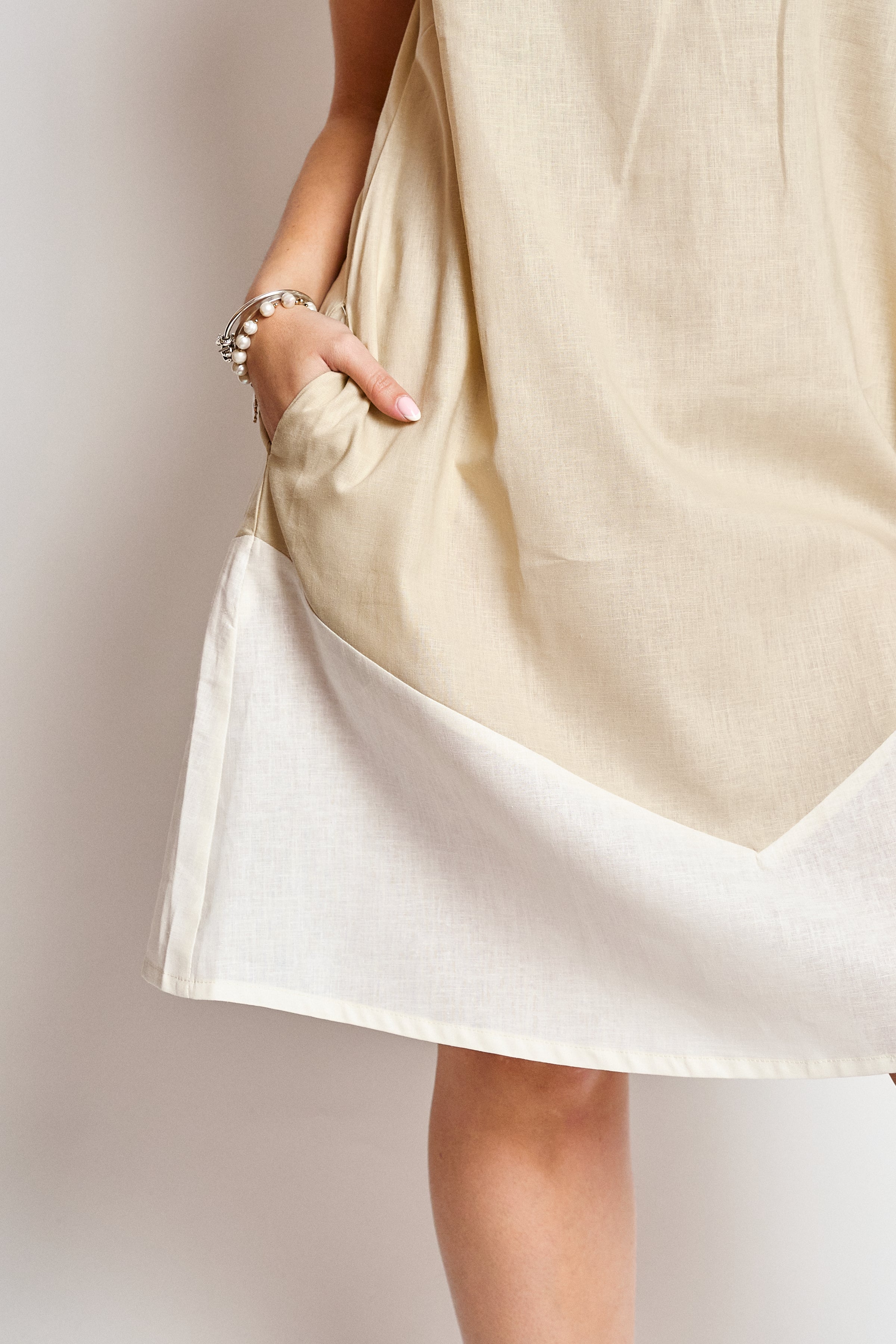 Vestido Lino bicolor