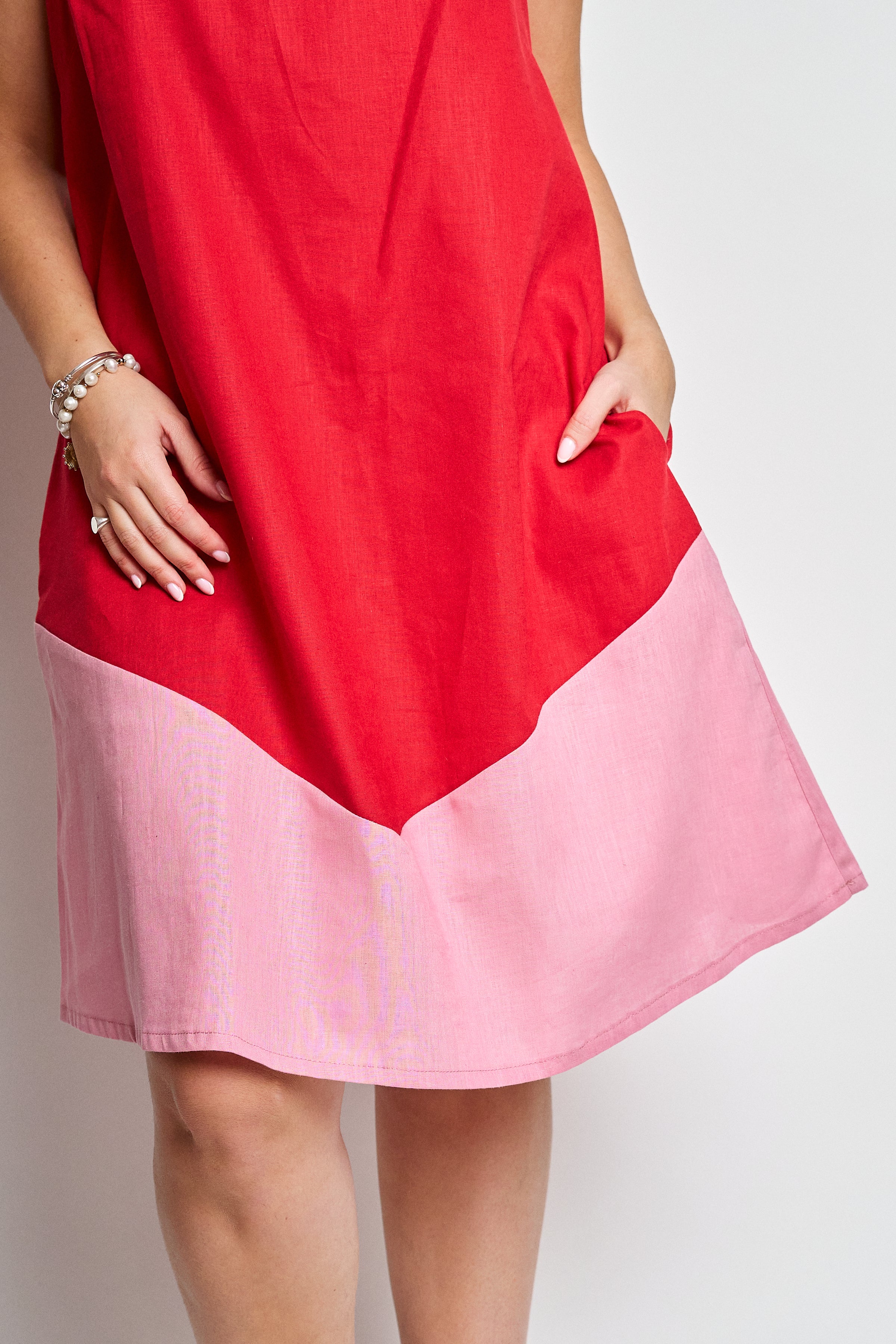 Vestido Lino bicolor