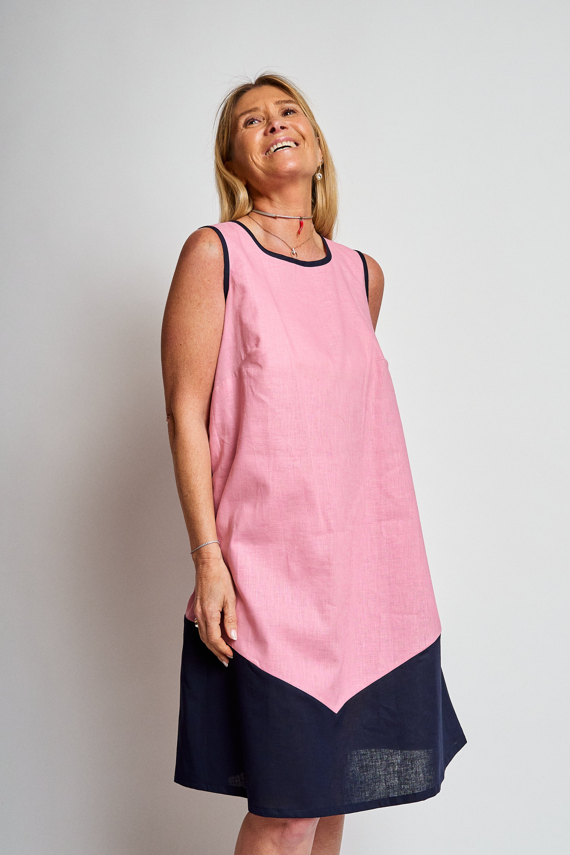 Vestido Lino bicolor