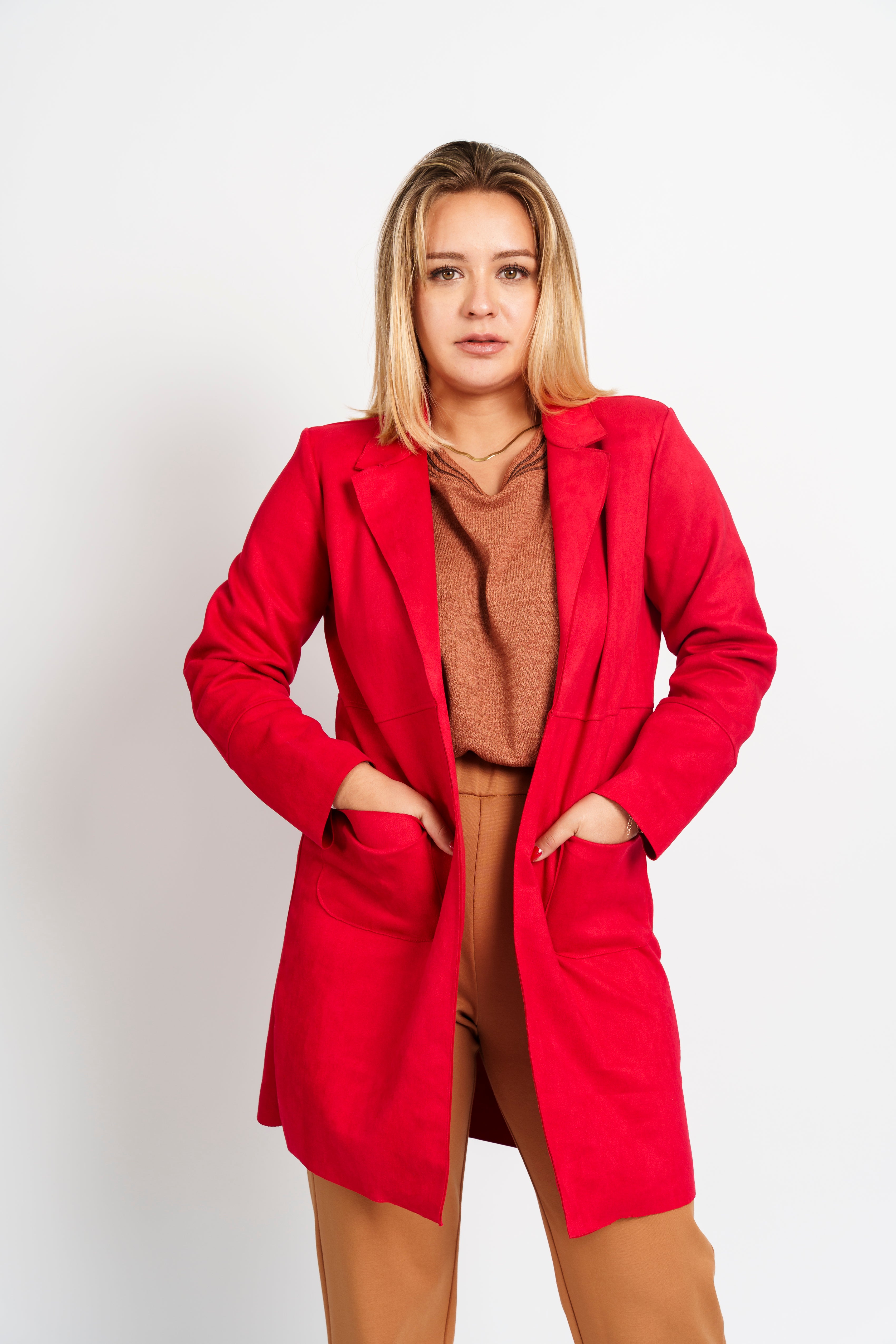 Chaqueta gamuza bolsillo parche