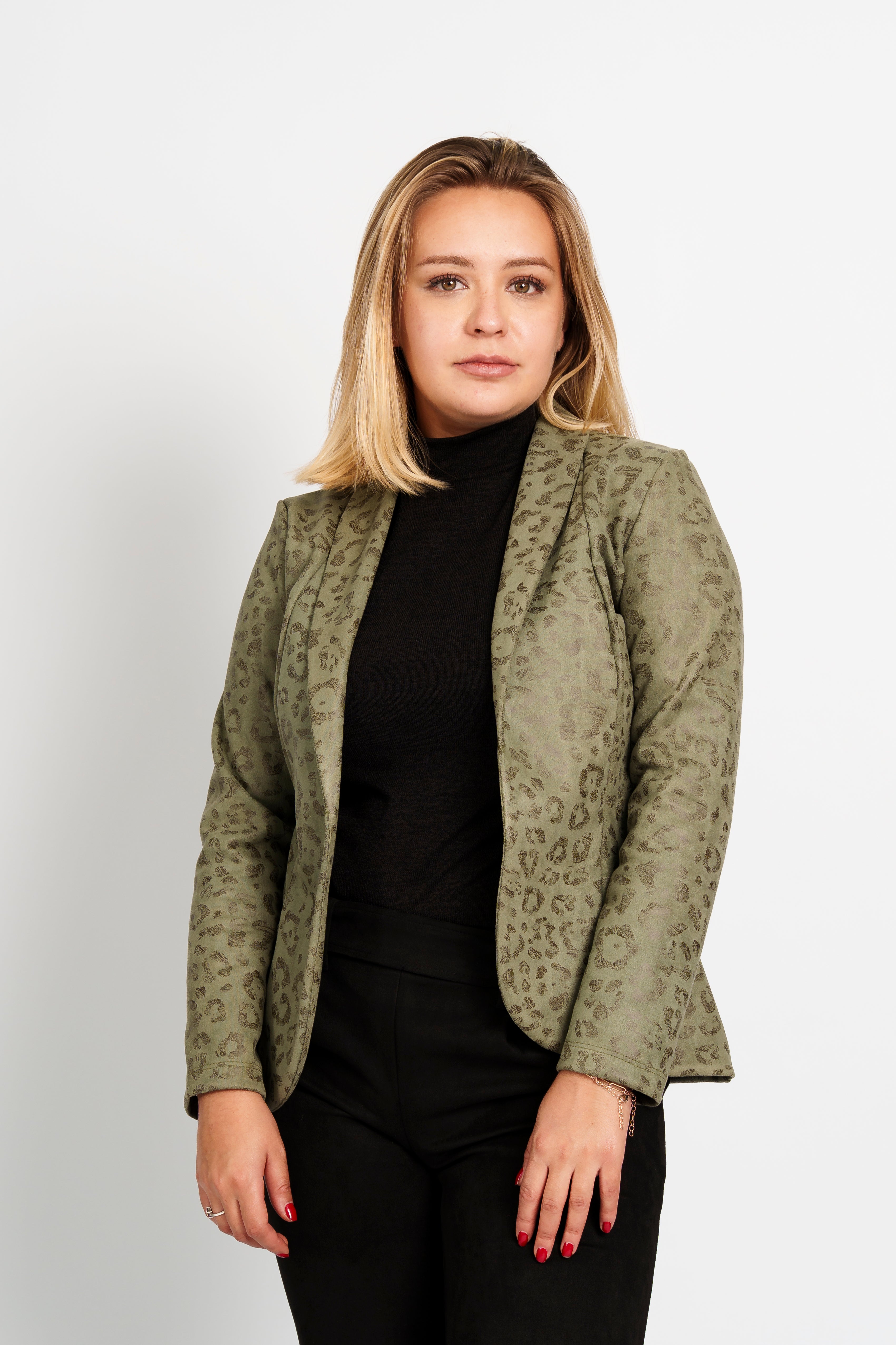 blazer animal print sued foil