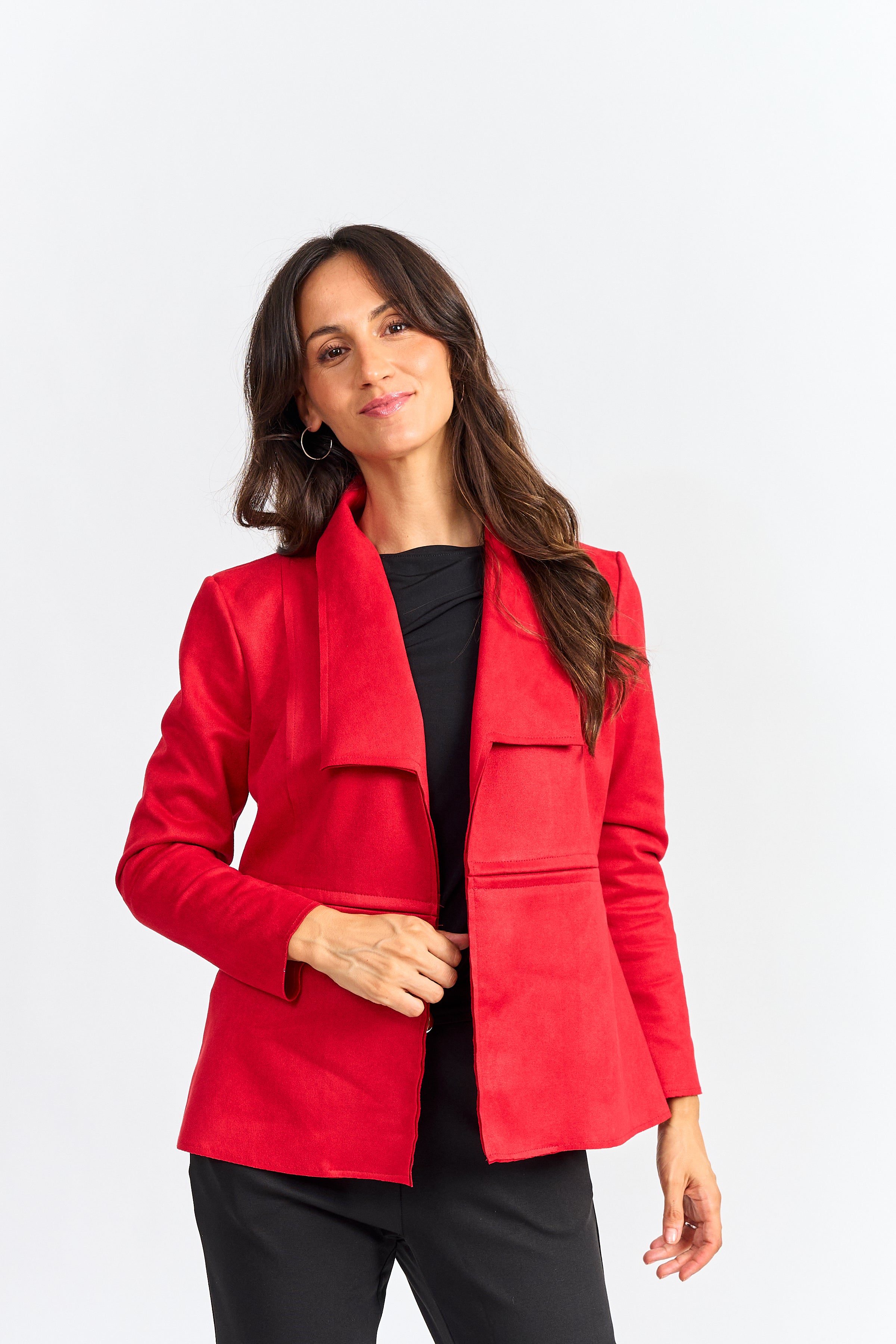 Chaqueta gamuza tipo blazer