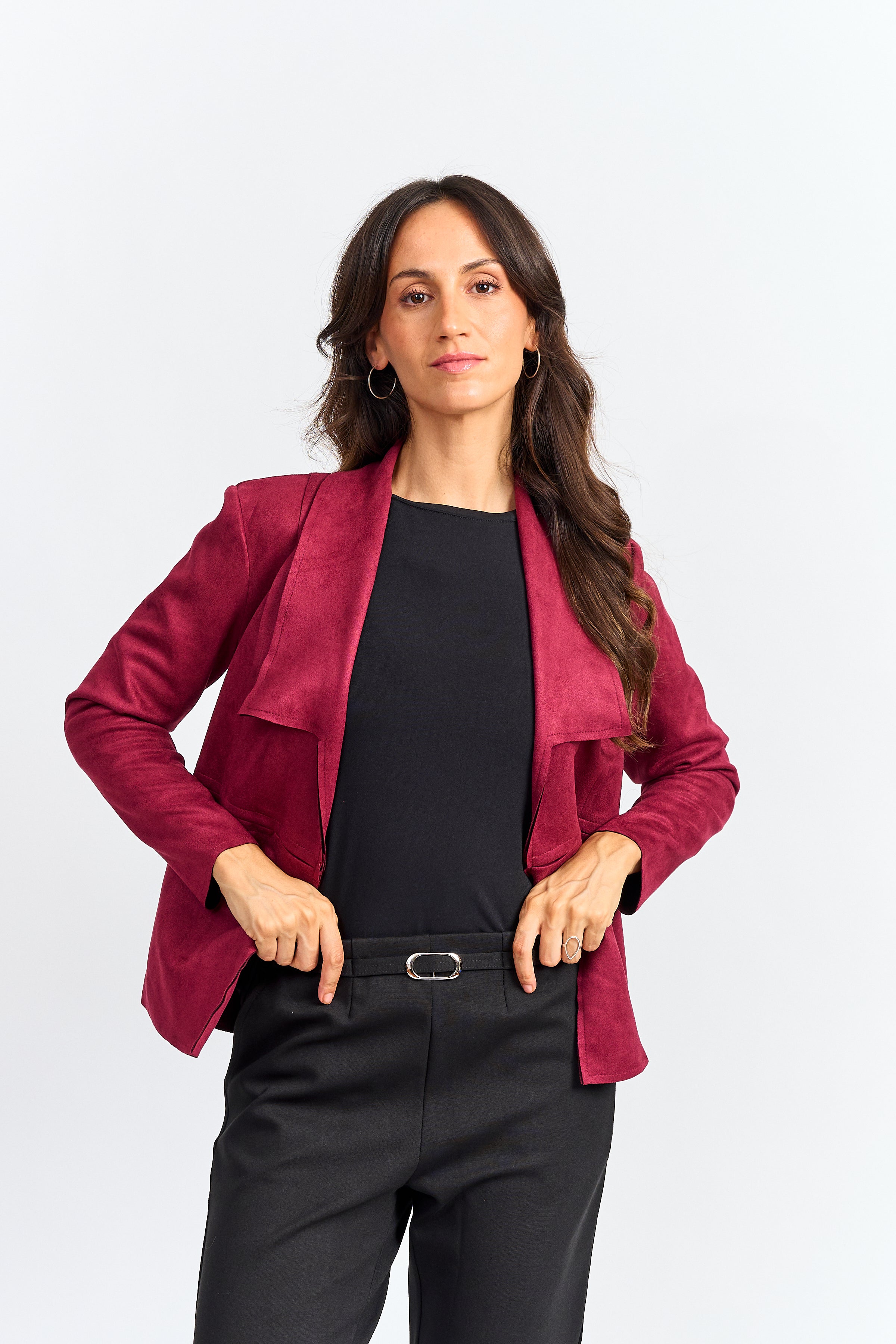 Chaqueta gamuza tipo blazer
