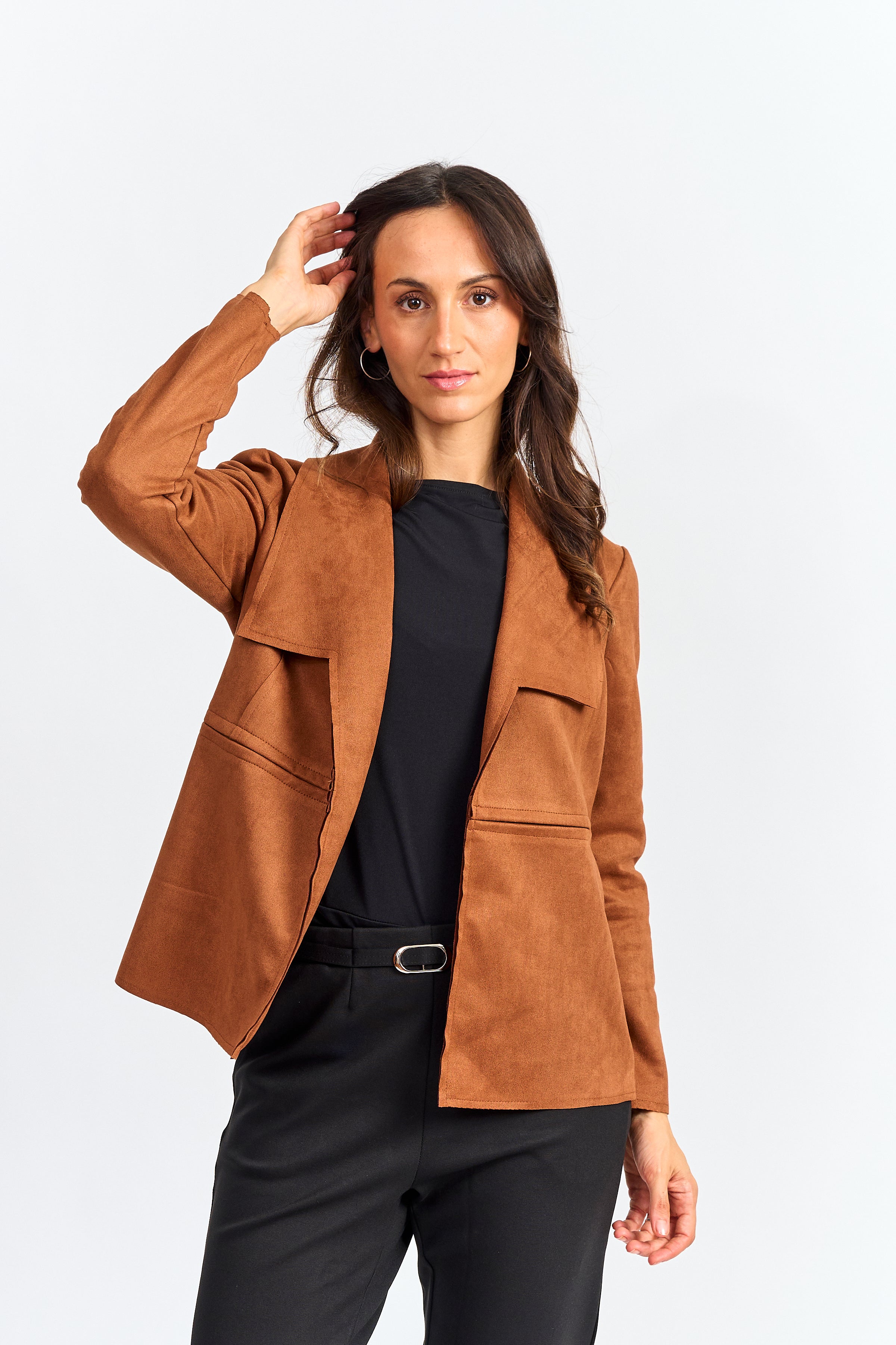 Chaqueta gamuza tipo blazer